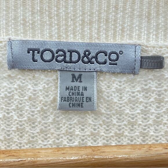 Toad&Co Merino Wool Gypsy Crewneck Sweater Cream Lightweight Organic Size Med - Picture 9 of 11